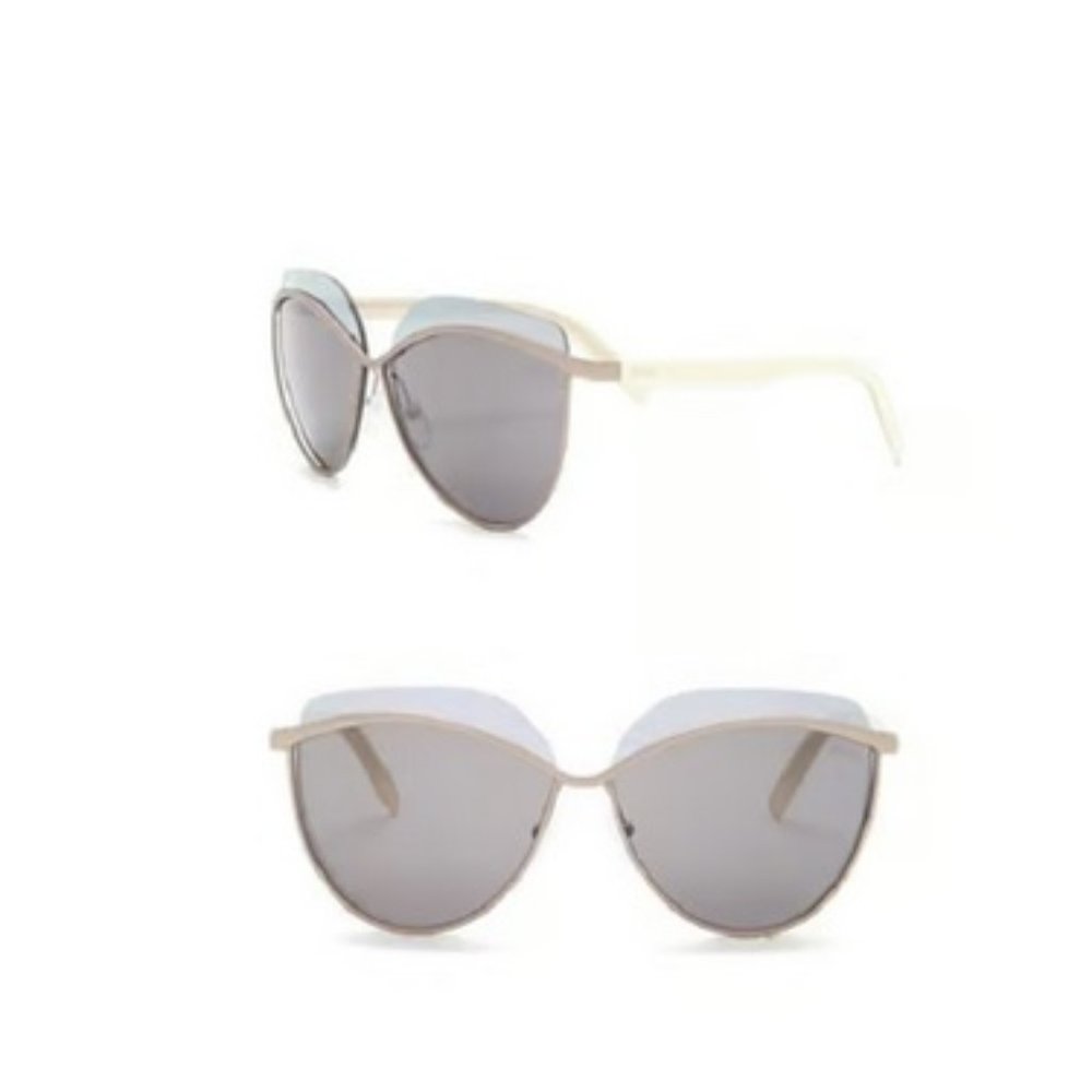 Emilio Pucci 60mm Rounded Sunglasses Gunmetal/Creme